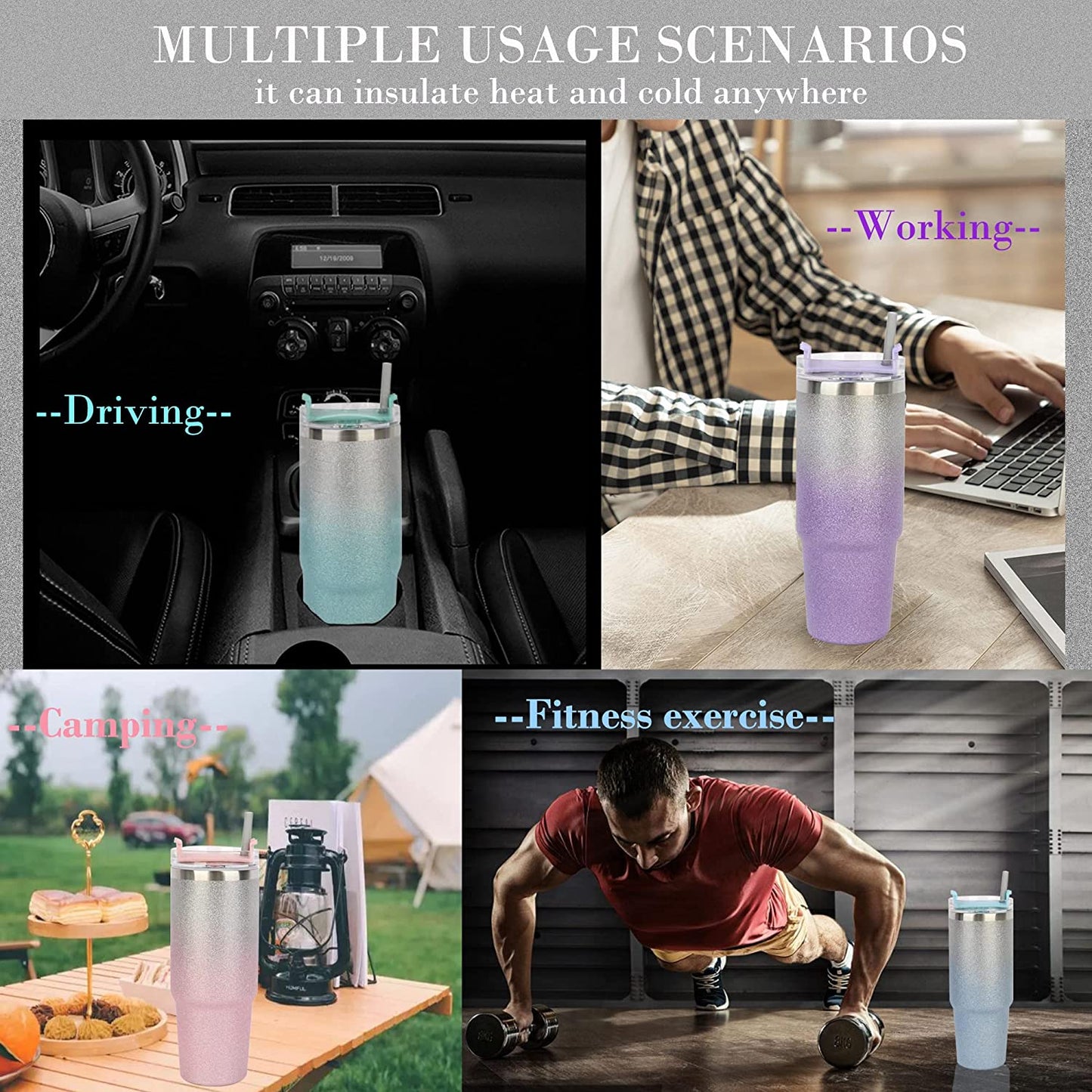 Stainless Steel Tumbler with Straw