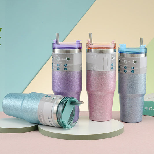 Stainless Steel Tumbler with Straw