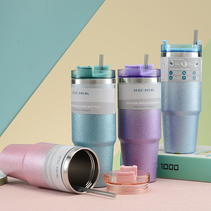 Stainless Steel Tumbler with Straw